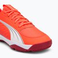 PUMA Accelerate Jr gyermek kézilabda cipő izzó piros/fehér/sötét bíbor/fekete 7