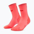 Női zokni CEP Ultralight Mid Cut 4.0 neon coral/red