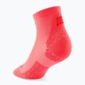 Férfi kompressziós zokni CEP Ultralight Low Cut 4.0 neon coral/red 3
