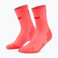 Férfi kompressziós zokni CEP Ultralight Mid Cut 4.0 neon coral/red