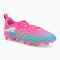 Gyerek focicipő PUMA Future 9 Play FG/AG Jr poison pink/puma white/sun stream/bright aqua/puma black