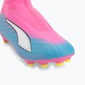 Gyerek focicipő PUMA Ultra 6 Match+ LL FG/AG Jr poison pink/puma white/sun stream/bright aqua/puma black 7