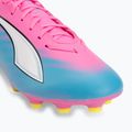 Gyerek focicipő PUMA Ultra 6 Play FG/AG Jr poison pink/puma white/sun stream/bright aqua/puma black 7