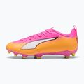 Gyerek focicipő PUMA Ultra 6 Play FG/AG Jr poison pink/puma white/sun stream/bright aqua/puma black