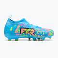 Gyermek focicipők PUMA Future 9 Match Advanced Level FG/AG Jr puma white/blue glimmer/pink glimmer/yellow alert 2