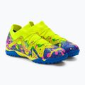 PUMA Future Match Energy TT + Mid Jr gyermek labdarúgócipő ultra kék/sárga riasztás/világító rózsaszín 4