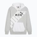 Férfi PUMA Power Graphic Hoodie TR világosszürke pulóver, pehelyszürke pulóver