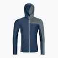 Férfi ORTOVOX Fleece Light Grid kapucnis mély óceáni melegítőfelső 7