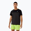 Férfi ASICS Race Top teljesítmény futópóló fekete/grafitszürke