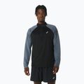 Férfi ASICS Icon 1/2 Zip teljesítmény fekete/karrier szürke hosszú ujjú futócipő