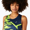 Női ASICS Light Graphic Tank futófelső francia kék/biztonsági sárga 4