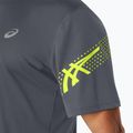 Férfi ASICS Icon Top szürke/biztonsági sárga futópóló 5