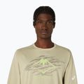 Férfi ASICS Fujitrail Logo LS khaki hosszú ujjú futócipő 5
