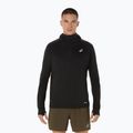 Férfi ASICS Road Winter Hoodie teljesítmény fekete futó melegítőfelső