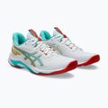 Női ASICS Netburner Ballistic FF 4 röplabdacipő fehér/tengerzöld 3