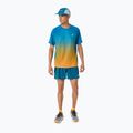 Férfi futópóló ASICS Road Fade SS Aegean Blue/Yamabuki 2