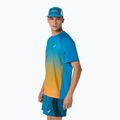 Férfi futópóló ASICS Road Fade SS Aegean Blue/Yamabuki 4