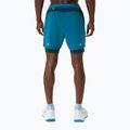 Férfi futó rövidnadrág ASICS Road 2N1 5IN tranquil teal/dark teal/yamabuki 3