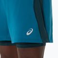 Férfi futó rövidnadrág ASICS Road 2N1 5IN tranquil teal/dark teal/yamabuki 11