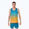 Férfi futótrikó ASICS Road Fade Singlet Aegean Blue/Yamabuki