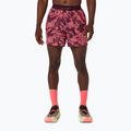 Férfi futónadrág Asics Fujitrail All Over Print 5In Short Blazing Coral/Dark Aubergine