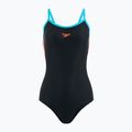 Női egyrészes fürdőruha Speedo Dive Thinstrap Muscleback black / volcanic orange