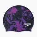 Speedo hosszú hajú nyomtatott úszósapka fekete és lila 68-11306 5