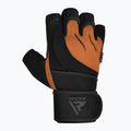 RDX L4 Open Finger Micro Plus Gym tan/fekete edző kesztyű 2