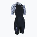 Női triatlonruha ZONE3 Lava Short Sleeve Trisuit white/gravel