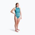 Női egyrészes fürdőruha ZONE3 High Neck Costume teal tie dye 6