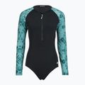 Női egyrészes fürdőruha ZONE3 Long Sleeve teal tie dye