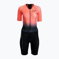 Női triatlon öltöny HUUB Commit hosszú távú öltöny fekete/korall színű