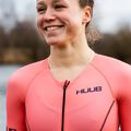 Női triatlon öltöny HUUB Commit hosszú távú öltöny fekete/korall színű 3