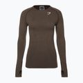 Női hosszú ujjú edzős top Gymshark Vital Seamless Top barna/fehér 6