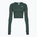 Női hosszú ujjú edzős top Gymshark Vital Seamless Crop Top obszidián / szürke / márga