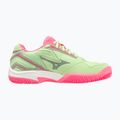 Mizuno Break Shot 4 Padel női padel cipő patina zöld / high vis rózsaszín / fehér 2