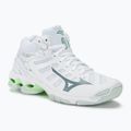 Női röplabda cipő Mizuno Wave Voltage Mid white/glacial ridge/patina green