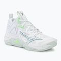 Női röplabda cipő Mizuno Wave Momentum 3 Mid fehér/glacial/pantinazöld