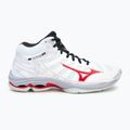 Férfi röplabda cipő Mizuno Wave Voltage 2 Mid fehér/salsa/fekete 2