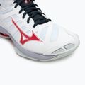 Férfi röplabda cipő Mizuno Wave Voltage 2 Mid fehér/salsa/fekete 7
