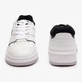 Férfi Lacoste Lineshot kontrasztos gallérú bőr fehér/fekete cipő 11