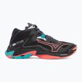 Mizuno Wave Lightning Z8 Mid röplabdacipő fekete/neonlámpa/páva kék 2