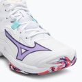 Női röplabda cipő Mizuno Wave Lightning Z8 Mid fehér/lila indigó/camelliaros 7