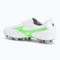 Mizuno Morelia II Club Md fehér/neonzöld/galaxis ezüst férfi futballcipő 3