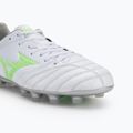 Férfi futballcipő Mizuno Morelia Neo IV Pro Md fehér/neonzöld/hűvös szürke 3c 7