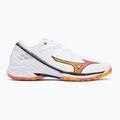 Mizuno Wave Claw 3 tollaslabda cipő fehér/citrus/calypso coral 2