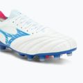 Férfi focicipők Mizuno Morelia Neo IV Β Elite MD white/tanager turquoise/pink tetra 7