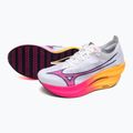 Mizuno Wave Rebellion Pro 3 futócipő fehér/rózsaszín tetra/tang narancssárga 9