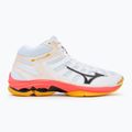 Röplabda cipő Mizuno Wave Voltage 2 Mid fehér/tüzes korall 2/citrus 2