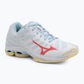 Női röplabda cipő Mizuno Wave Voltage 2 fehér/calypso coral/pale banán